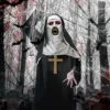 Disfraz De Terror De La Monja Halloween Adulto Con Cruz Negro