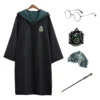 Capa De Harry Potter Juego De Hogwarts Disfraz Griffindor Slytherin Hufflepuff Bordada + Corbata + Broche + Varita + Gafas 5 Piezas Niños Adultos