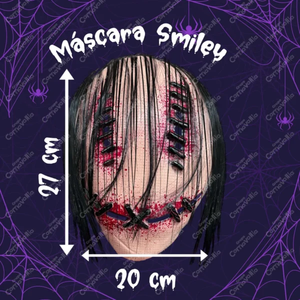 Máscara Sonriente Sangriento Smiley Disfraz Halloween Creepy Color Nude Smile