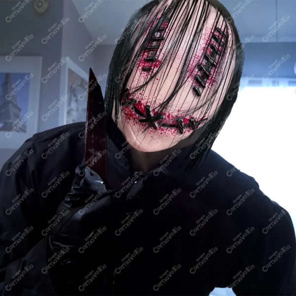 Máscara Sonriente Sangriento Smiley Disfraz Halloween Creepy Color Nude Smile