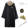 Capa De Harry Potter Juego De Hogwarts Disfraz Griffindor Slytherin Hufflepuff Bordada + Corbata + Broche + Varita + Gafas 5 Piezas Niños Adultos