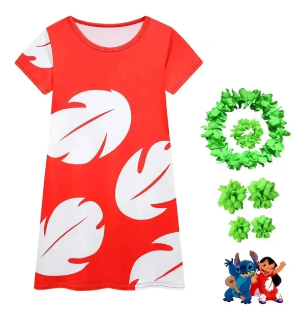 Vestido De Princesa Lilo Hawaiana Para Halloween, Traje Con Accesorios