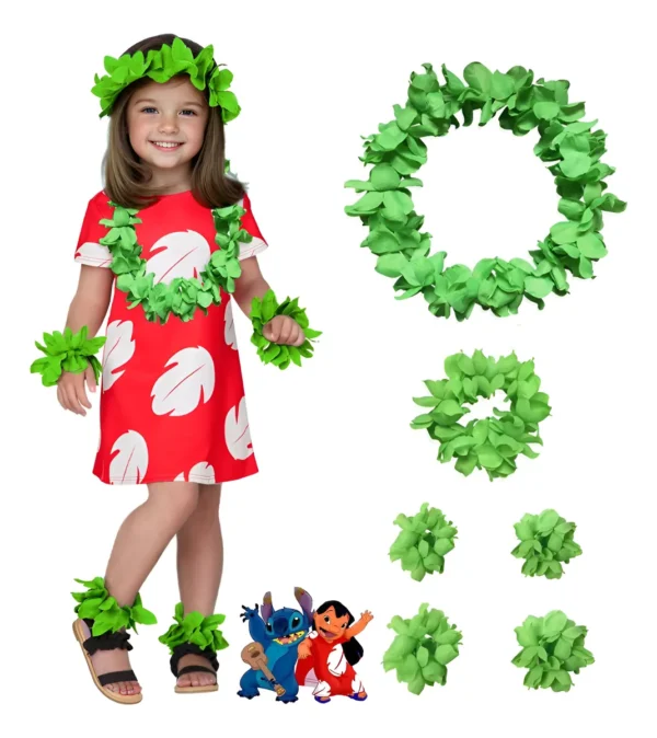 Vestido De Princesa Lilo Hawaiana Para Halloween, Traje Con Accesorios