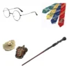 Capa De Harry Potter Juego De Hogwarts Disfraz Griffindor Slytherin Hufflepuff Bordada + Corbata + Broche + Varita + Gafas 5 Piezas Niños Adultos