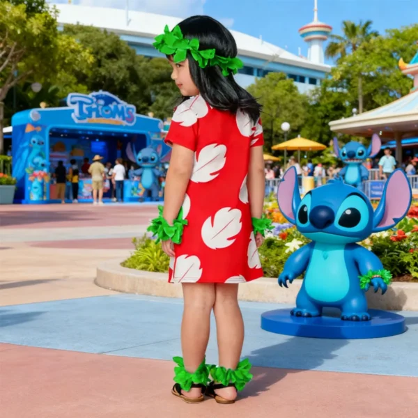 Vestido De Princesa Lilo Hawaiana Para Halloween, Traje Con Accesorios